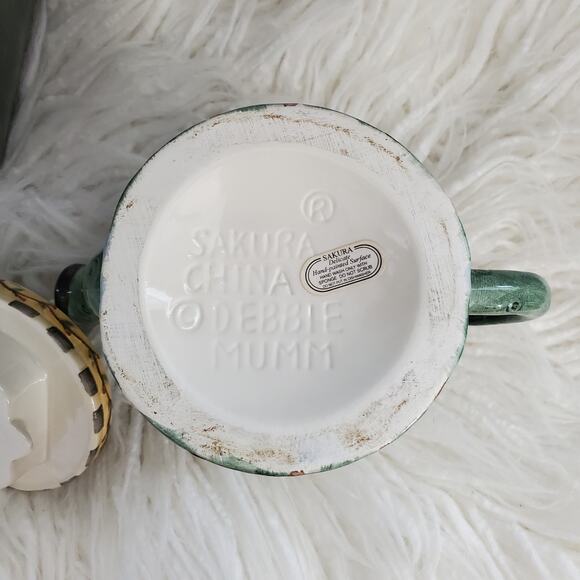 Vintage Debbie Mumm Sakura China Ceramic Birdhouse Teapot - Picture 8 of 9